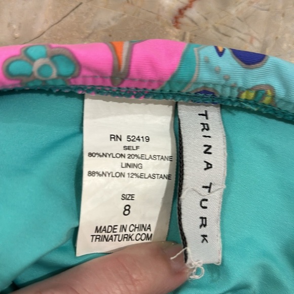 Tina Turk whimsical colorful bikini bottoms size 8 top size 10 - Picture 3 of 4